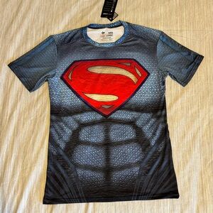 Superman athletic costume cosplay compression T-Shirt men women size M
